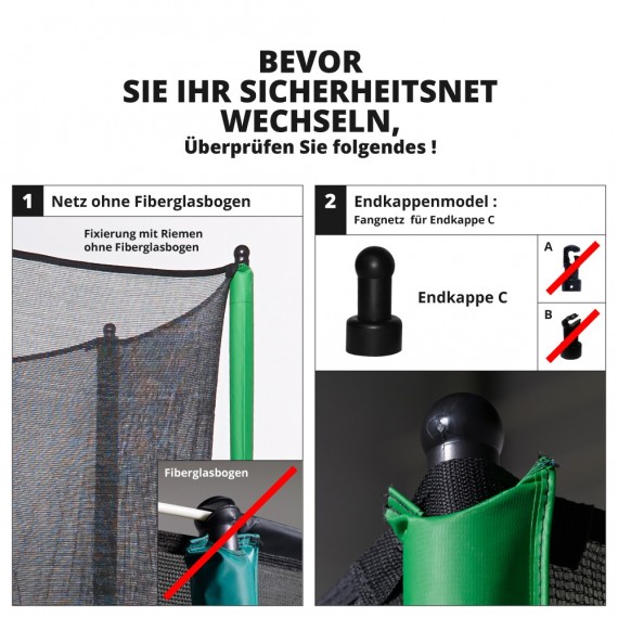 Sicherheitsnetz mit Spanngurten für Trampolin Ø 366 Sicherheitsnetz mit Spanngurten für Trampolin Ø 366