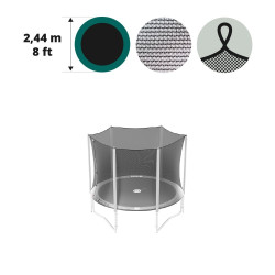 Sicherheitsnetz mit Spanngurten für Trampolin Ø 244