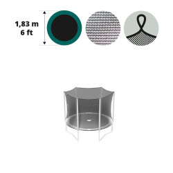 Sicherheitsnetz mit Spanngurten für Trampolin Ø 183