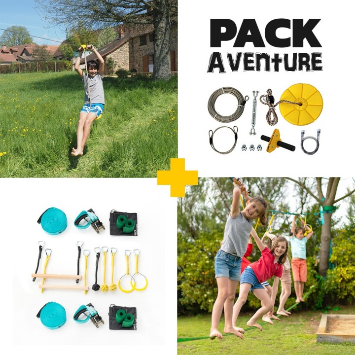 Abenteuer Pack - Indiana Seilrutsche + Ninja-Parcours