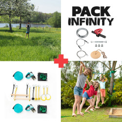 Infinity Pack - Infinity Seilrutsche + Ninja-Parcours Infinity Pack - Infinity Seilrutsche + Ninja-Parcours
