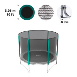 Sicherheitsnetz mit 6 Randpfosten für Trampolin Ø 305