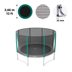 Sicherheitsnetz mit 8 Randpfosten für Trampolin Ø 366