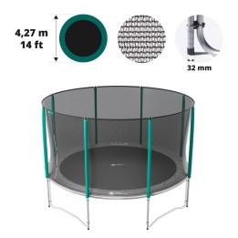Sicherheitsnetz mit 8 Randpfosten für Trampolin Ø 427