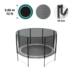 Premium Sicherheitsnetz mit 8 Pfosten für Trampolin Ø 366