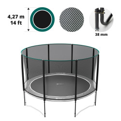 Sicherheitsnetz mit 8 Randpfosten für Trampolin Ø 427