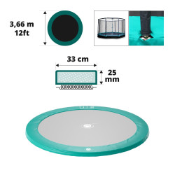 Grüne Schutzauflage für unterirdisches Trampolin Ø366