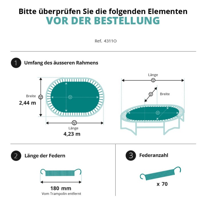 Sprungtuch für Ovalie 430