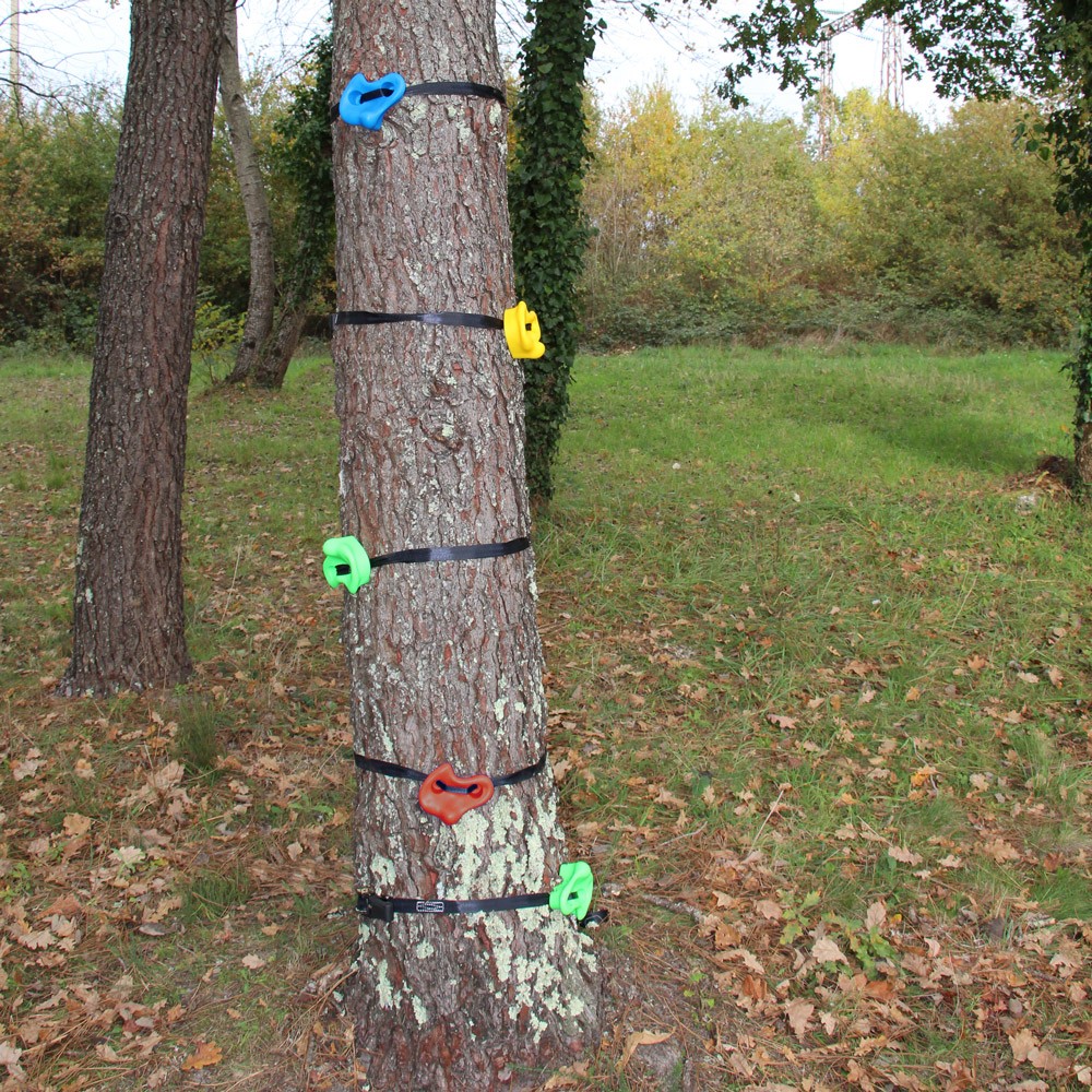 Geformte und strukturierte Ninja-Parcours Bäume, Klettergriffe für