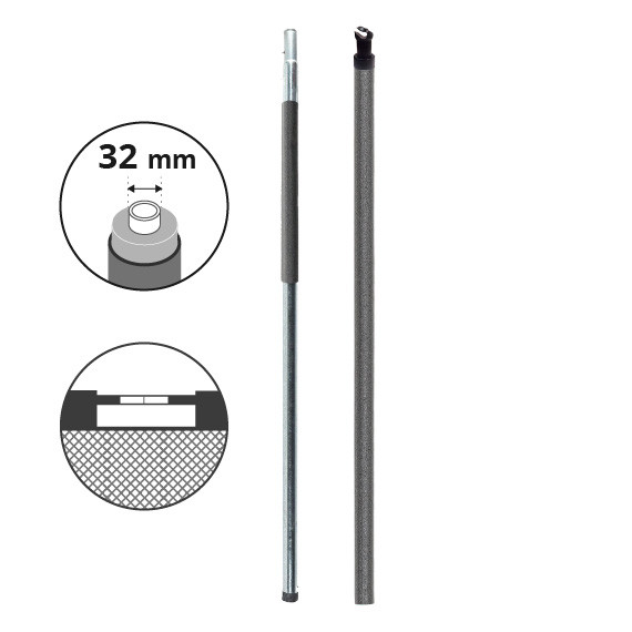 Ganzer Pfosten Ø32 mm, von Netzen mit Fiberglasbögen der Reihe 305