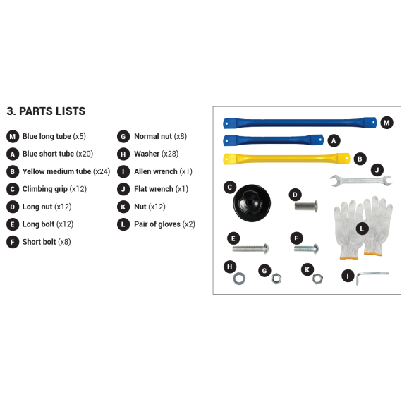Ersatzteile für Kletterkuppel 1,80 m