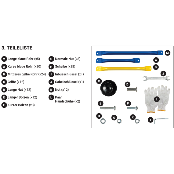 Ersatzteile für Kletterkuppel 1,80 m