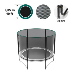 Premium Sicherheitsnetz mit 6 Randpfosten für Trampolin Ø 300 