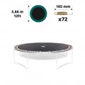Sprungtuch für Trampolin Ø 366 mit 72x 165 mm Federn
