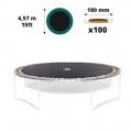 Sprungtuch für Trampolin Ø 457 mit 100x 180 mm Federn