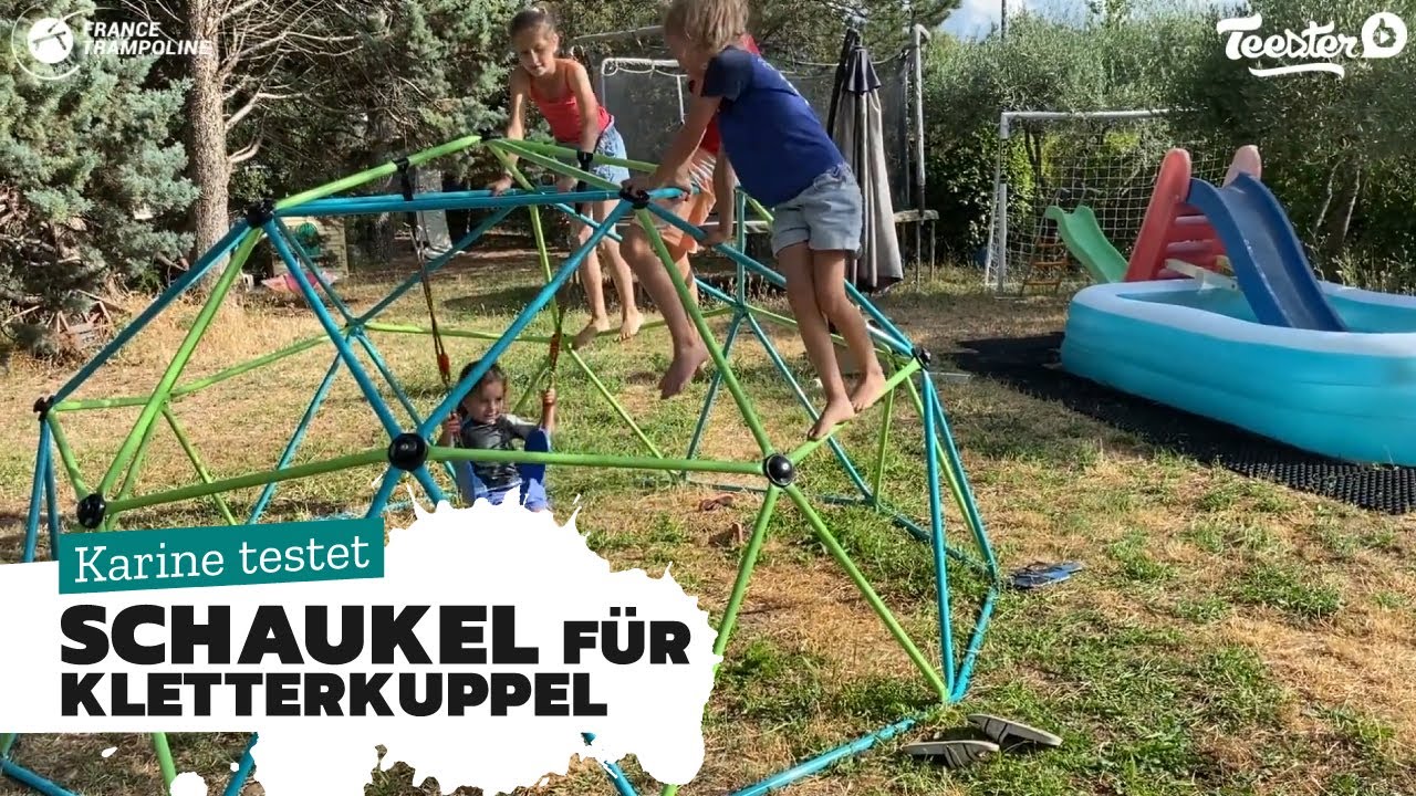 Zubehör Schaukel für die 3m Kletterkuppel von Trampolin Technik - Kunden Zubehör Installation