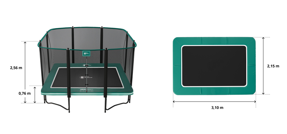 illustration de caractéristiques du produit Apollo Sport 300 Trampolin - Pack XXL