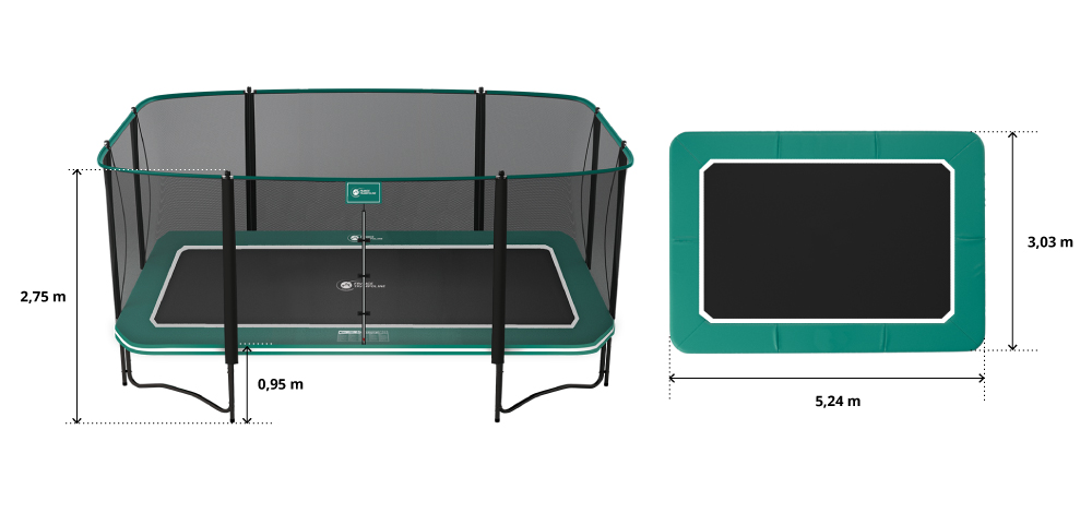 illustration de caractéristiques du produit Sprungtuch Trampolin Apollo Sport 500 - 2020