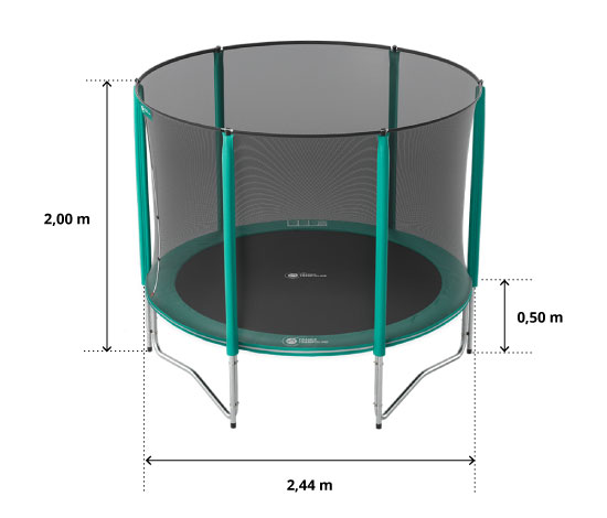 illustration de caractéristiques du produit Jump’Up Trampolin 250 
