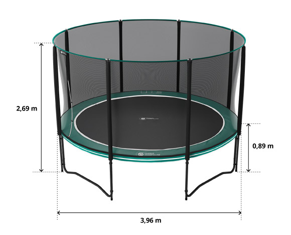 illustration de caractéristiques du produit Boost'Up 390 Trampolin - Pack XL