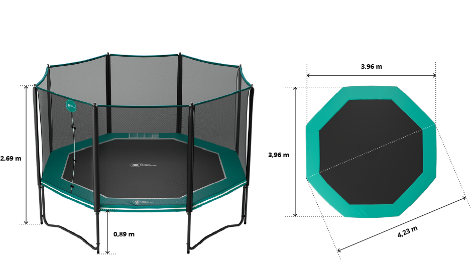 illustration de caractéristiques du produit Octopulse 430 Trampolin - Pack XXL - Grün