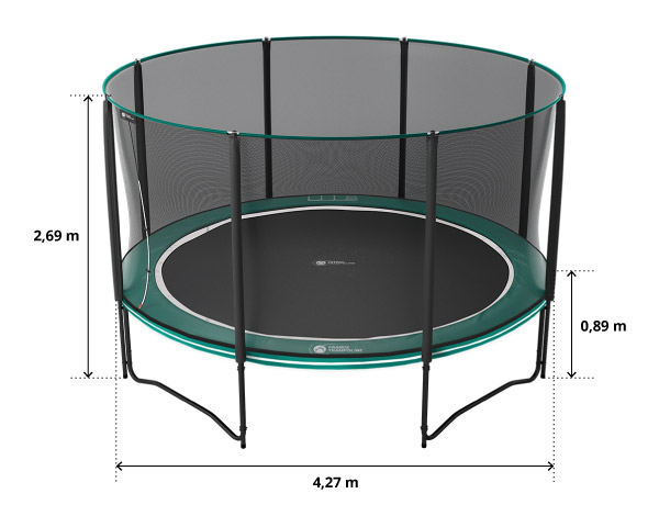 illustration de caractéristiques du produit Boost'Up 430 Trampolin - Pack XL