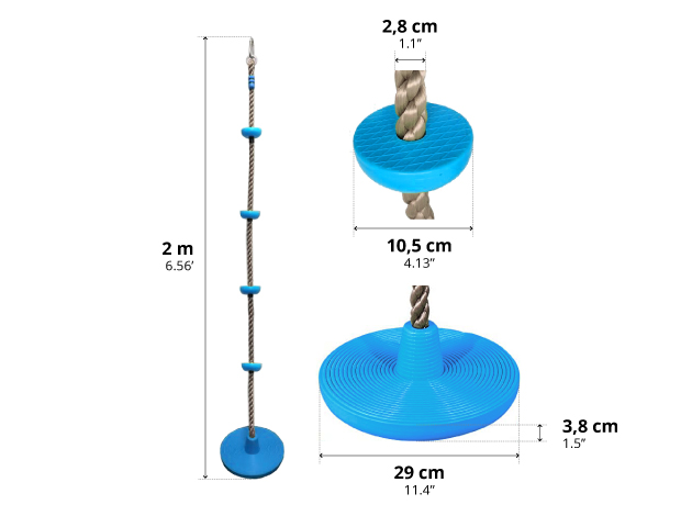 illustration de caractéristiques du produit Ninja Parcours - Kletterseil XL