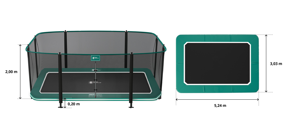 illustration de caractéristiques du produit Apollo Sport 500 Bodentrampolin
