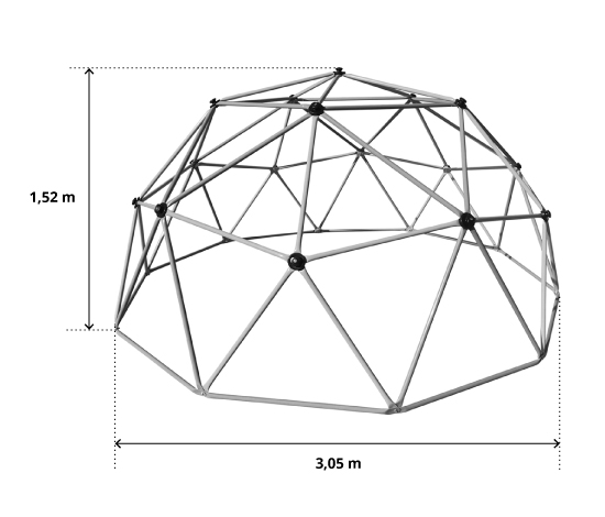 illustration de caractéristiques du produit 3,00 Meter Kletterkuppel für Kinder
