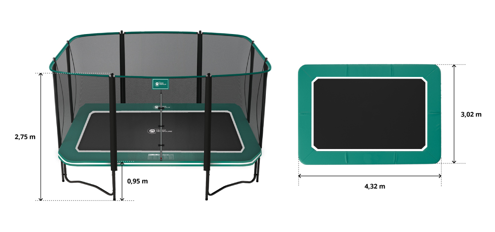 illustration de caractéristiques du produit Apollo Sport 400 Trampolin - Pack XL